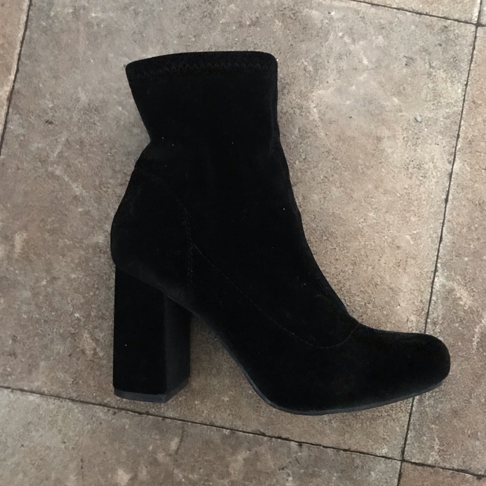 Velvet sock boots